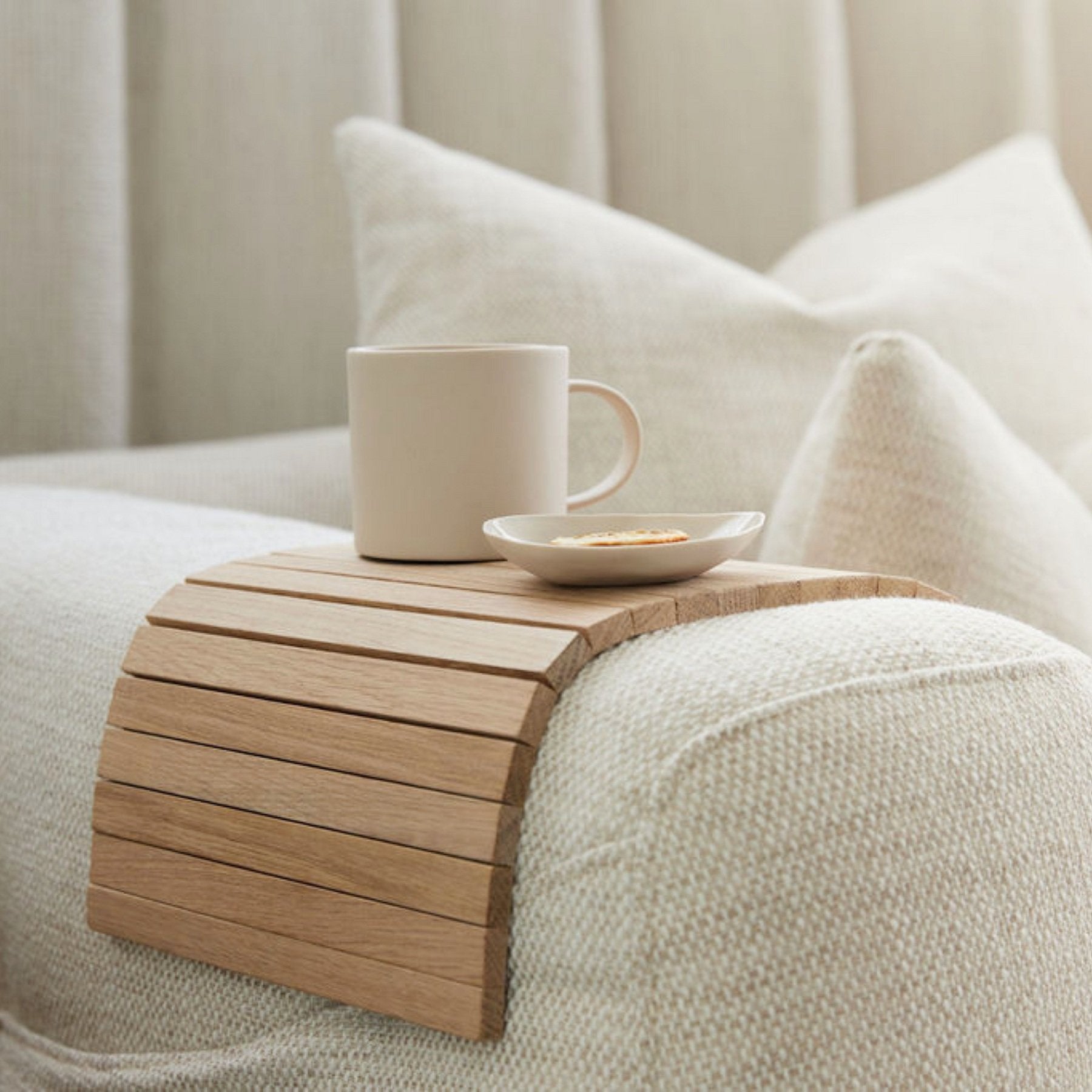 Table Ikea Sofa Arm Covers Armrest Tray ATORSE® Bamboo Couch Cup