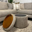 Madeleine Storage Ottoman - Rumble Cobblestone
