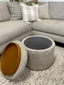 Madeleine Storage Ottoman - Rumble Cobblestone