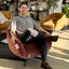 Camille Swivel Chair - Rosewood Velvet