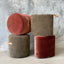 Round Ottoman - Cinnamon Velvet