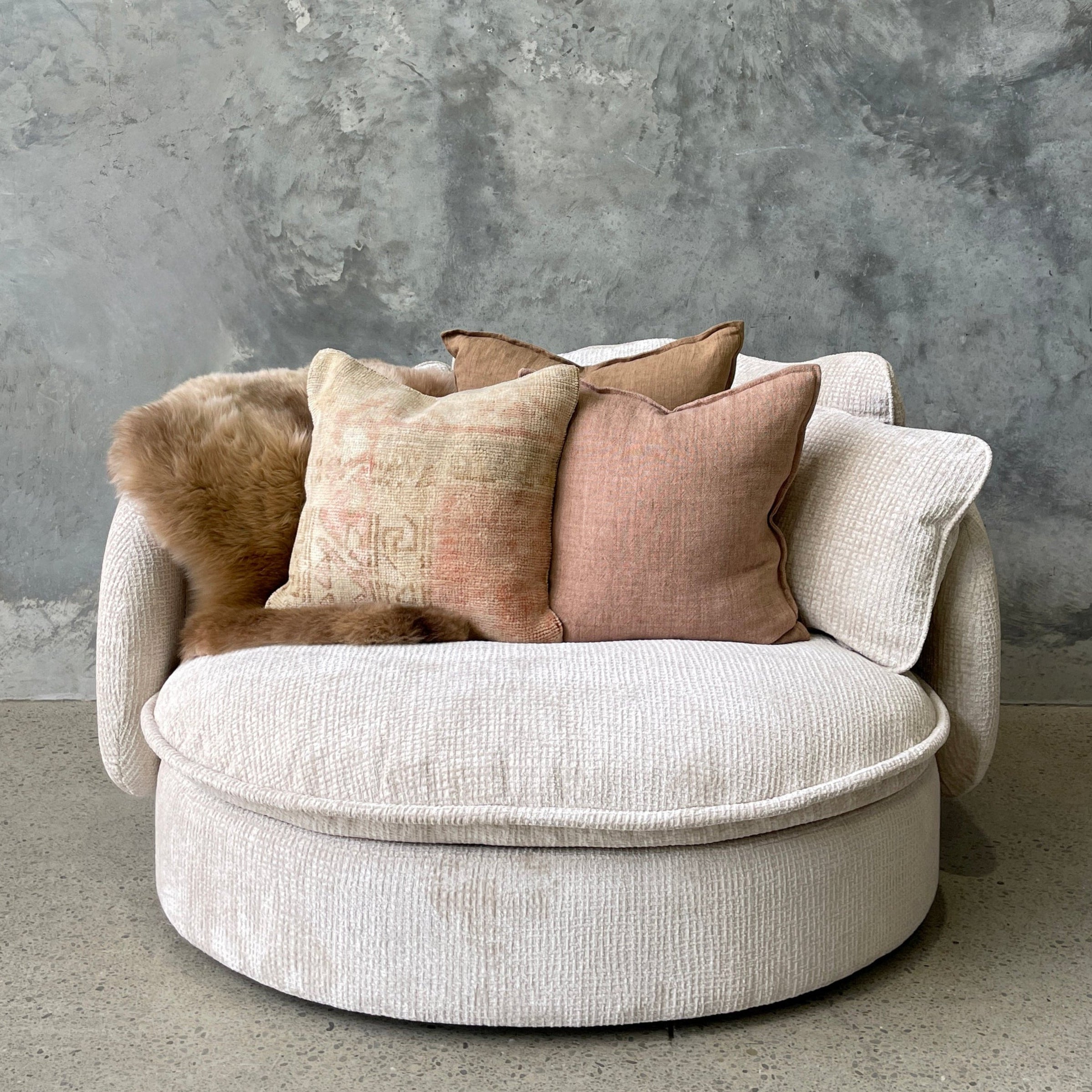 Plush Snuggle Swivel Chair Plush Sofa Chair Cuddle Chair Round