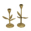 Gold Leaf Candle Holder - Large
