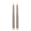 Hughe LED Taper Candles - Rustic Taupe