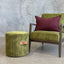 Round Ottoman - Olive Cord