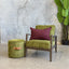 Round Ottoman - Olive Cord