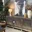 Original Chinese 3 Door Sideboard - Black Washed