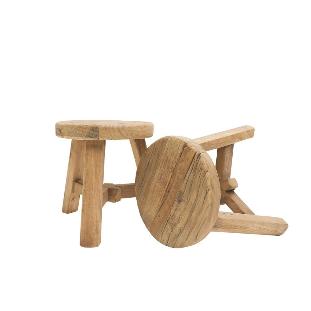 Parq Round Footstool - Natural – Loft Furniture NZ