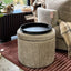 Madeleine Storage Ottoman - Wise Cobblestone