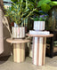 Rayas Ceramic Side Table - Taupe