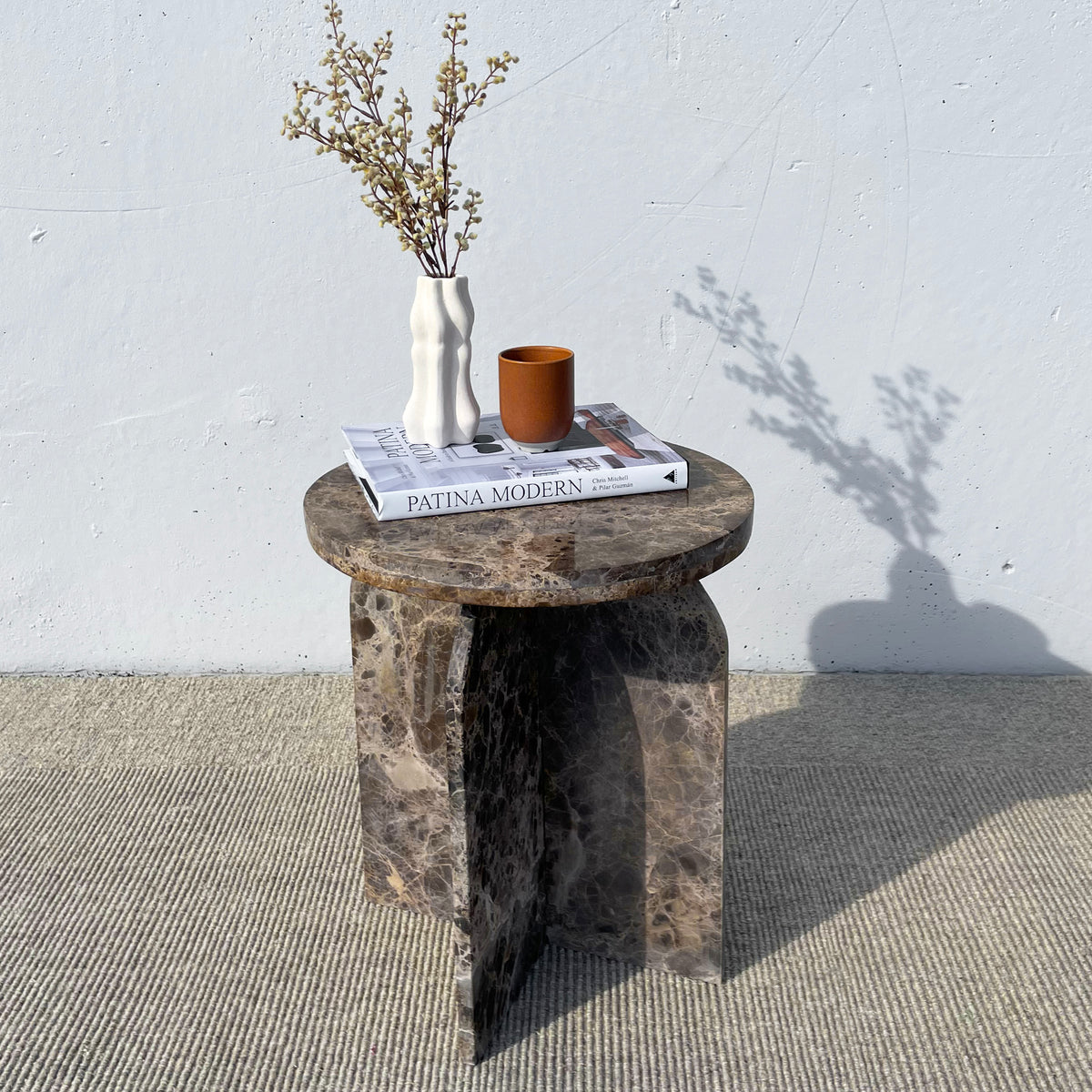 Emperor Table Emperor Side Table - Emperador Marble – Loft Furniture NZ