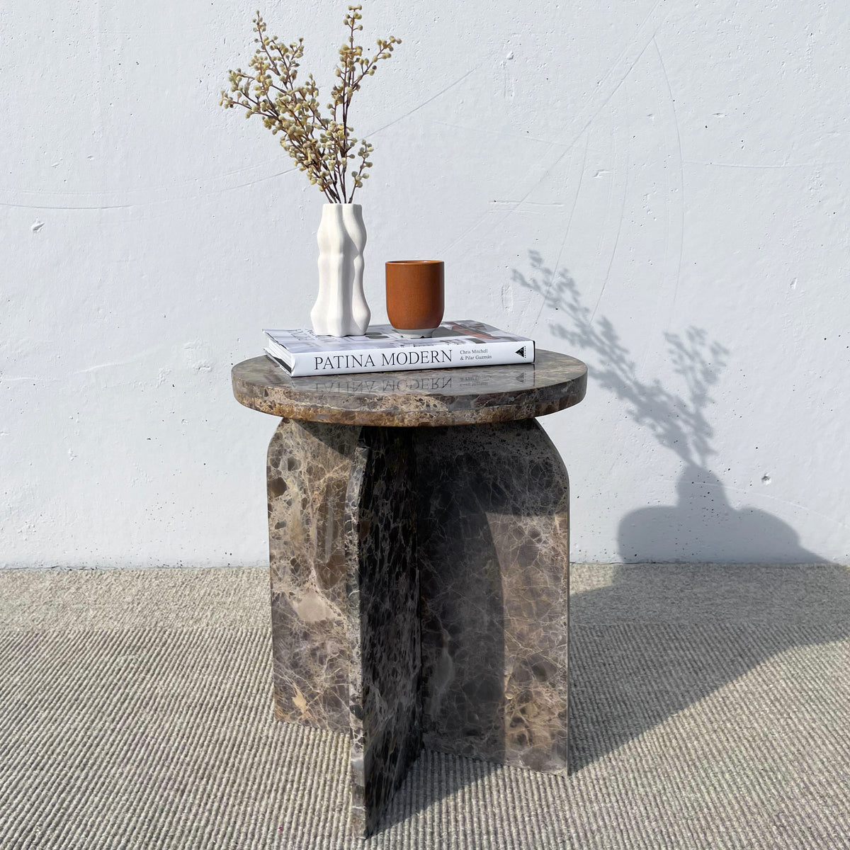Emperor Table Emperor Side Table - Emperador Marble – Loft Furniture NZ