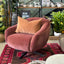 Camille Swivel Chair - Rosewood Velvet