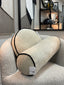Lava Bolster Velvet Cushion - Ivory + Black