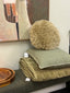 Pelaje Faux Fur Round Cushion - Olive