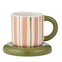 Candy Cup & Saucer - Pink/Olive