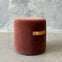 Round Ottoman - Cinnamon Velvet