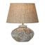 Ceramic Lamp w Hessian Shade - Grey Stone