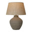 Ceramic Lamp w Hessian Shade - Brown