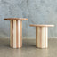 Rayas Ceramic Side Table - Tan