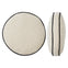 Lava Round Velvet Cushion - Ivory + Black