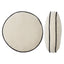 Lava Round Velvet Cushion - Ivory + Black