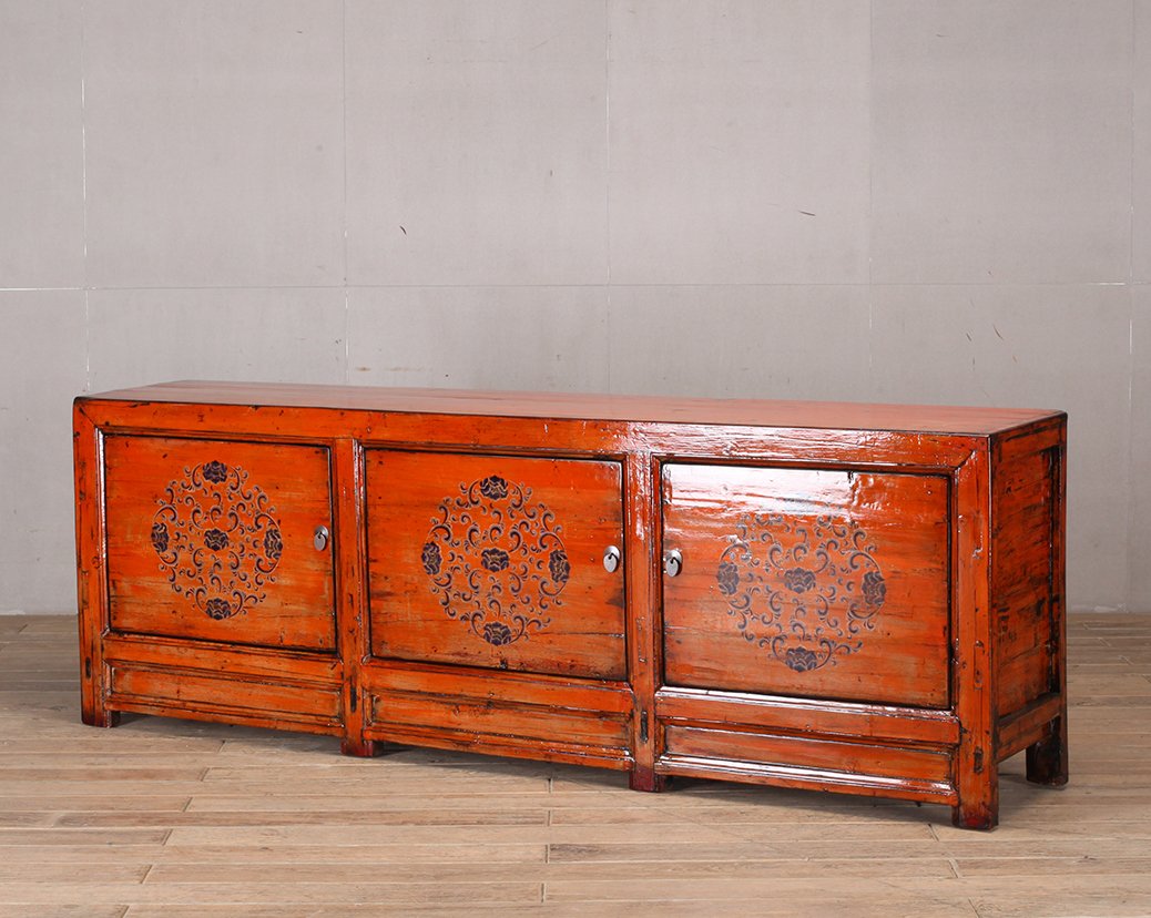 Original Chinese Sideboard - Vermilion Floral – Loft Furniture NZ