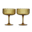 Hazel Amber Coupe Glass - Set of 2