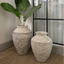 Lombok Beaded Urn - Rustic White