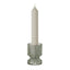 Glass Ribbed Pillar Candle Holder - Green