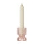 Glass Ribbed Pillar Candle Holder - Pink