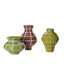 Eden Check Vase - Green/Blue 17.5cm