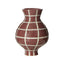 Eden Check Vase - Burgundy 28cm