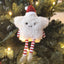 Fluffy Star Hanging Decoration - Cream + Red