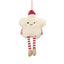 Fluffy Star Hanging Decoration - Cream + Red