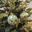 Stripe Glass Round Bauble - Sage