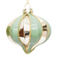 Stripe Glass Onion Bauble - Sage