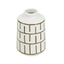 White + Gold Ceramic Vase - Short